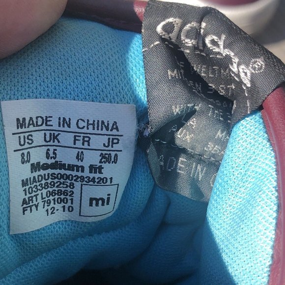 Adidas Mi Custom Forum Mid Size Womens 8.0 Medium Fit Wine Orange Sky Blue (G6) - Picture 10 of 12